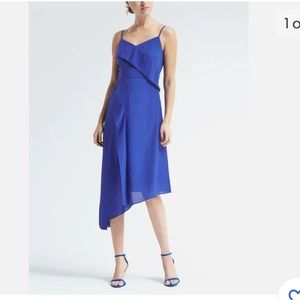 Banana Republic Strappy Asymmetrical Foldover Dress,Royal Blue SIZE 8